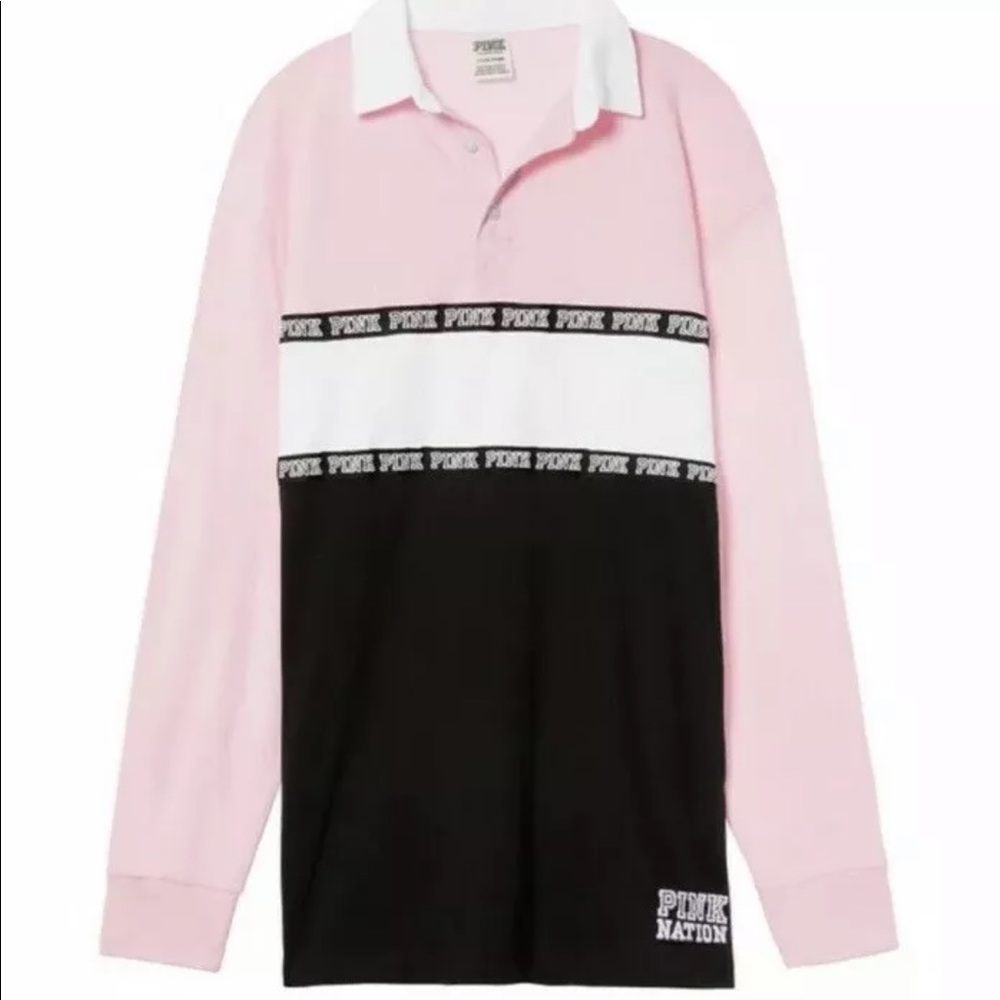 Victoria’s Secret PINK rugby pink black